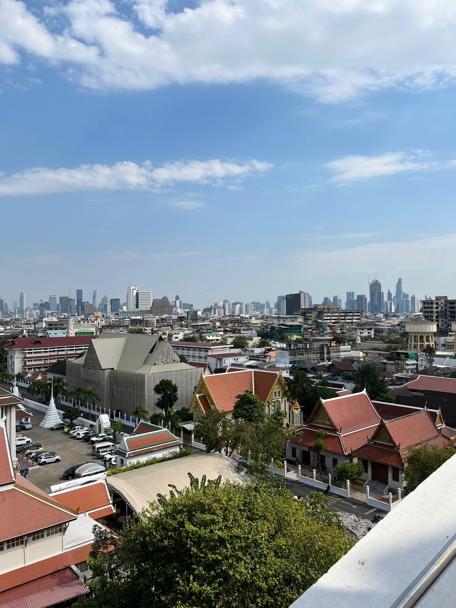 Výhľad na mesto Bangkok z The Golden Mount.