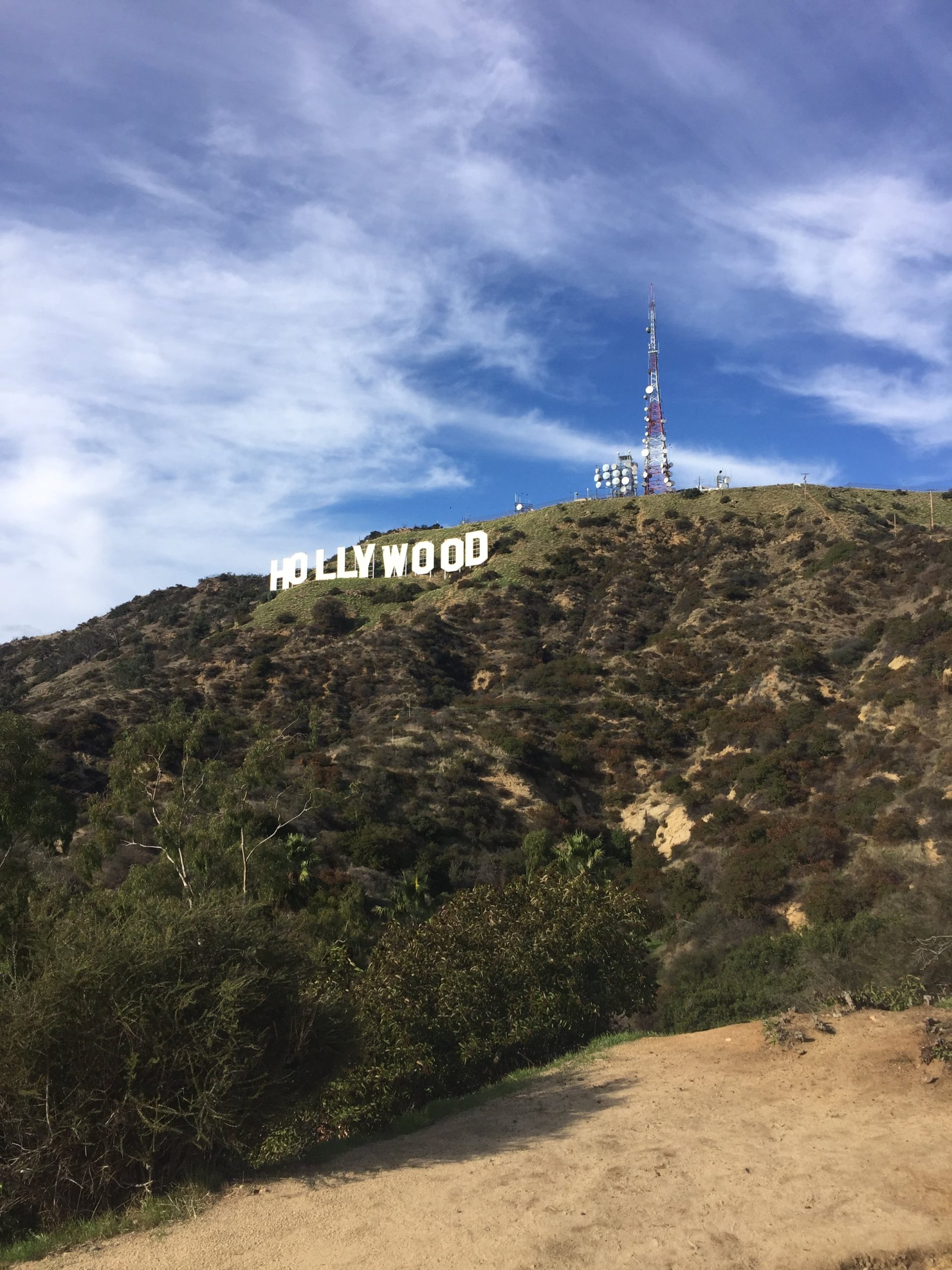 Hollywood nápis uprostred lesa.